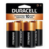 Duracell Battery,Alkaline,D,Premium,PK4 MN1300R4Z