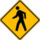 Lyle Pedestrian Crossing Traffic Sign,30"x30" W11-2-30HA
