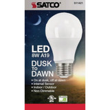 Satco Nuvo 60W Equivalent Warm White A19 Medium Dusk To Dawn LED Light Bulb