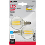 Satco Nuvo 40W Equivalent Warm White G16.5 Candelabra LED Decorative Light Bulb (2-Pack)