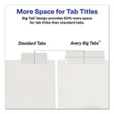 Avery® Insertable Big Tab Plastic Dividers, 8-Tab, 11 X 8.5, Clear, 1 Set 11836 USS-AVE11836