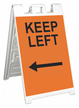 Sim Supply Barricade Sign,Keep Left/with Arrow  130-WLGQ3602-OBEG