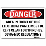 Lyle Danger Sign,7inx10in,Reflective Sheeting U1-1084-RD_10X7