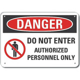 Lyle Auth Personnel Danger Sign,10x14in,Alum LCU4-0197-NA_14X10