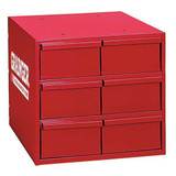 Durham Mfg Bin Cab,6RedDrwr,Gray,11"H,RedDrwr 001-17-S1157