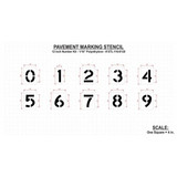 Rae Pavement Stencil,12 in,Number Kit,1/16 STL-116-8120