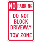 Lyle Driveway No Parking Sign,18" x 12" T1-1099-HI_12x18