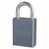 American Lock Keyed Padlock, 3/4 in,Rectangle,Gray A30
