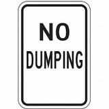 Lyle Reflective No Dumping Sign,18x12in,Alum DL-032-12HA