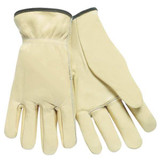 Mcr Safety Leather Gloves,Cream,XL,PR 3201XL