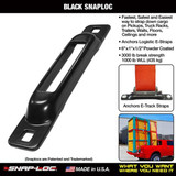 Snap-Loc Tie Down Anchor,1" W,1,000 lb,Black SLSB