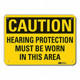Lyle Rflctv Hearing Caution Sign,10x14in,Alum  LCU3-0399-RA_14x10