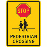 Lyle Pedestrian Crossing Traffic Sign,24"x18" TR-038-18HA