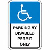 Lyle Parking By Disabled Permit Sign,18"x12" HC-FL01-12HA