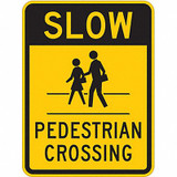 Lyle Pedestrian Crossing Traffic Sign,24"x18" TR-037-18DA