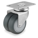 Colson Plate Caster,Swivel,Rubber,4 1/16"H DW03TPP100SWTP01