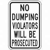 Lyle Reflective No Dumping Sign,18x12in,Alum DL-001-12HA