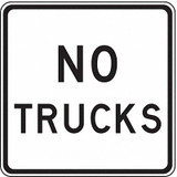 Lyle No Trucks Traffic Sign,24" x 24" R5-2A-24HA