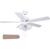 Home Impressions Studio 42 In. White Ceiling Fan with Light Kit CF42STU5WH-B