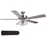 Home Impressions Villa 52 In. Brushed Nickel Ceiling Fan with Light Kit