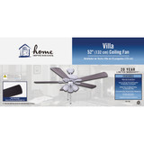 Home Impressions Villa 52 In. White Ceiling Fan with Light Kit