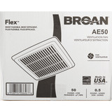 Broan Flex Series 50 CFM 0.5 Sones Bath Exhaust Fan