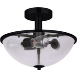 Home Impressions 16.5 In. Matte Black Semi-Flush Mount Ceiling Light Fixture