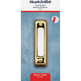 Heath Zenith Wired Polished Brass Doorbell Push-Button