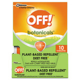 OFF!® Botanicals Insect Repellant, Box, 10 Wipes/pack, 8 Packs/carton 694974