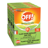 OFF!® Botanicals Insect Repellant, Box, 10 Wipes-pack, 8 Packs-carton 694974 USS-SJN694974
