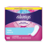 Always® Thin Daily Panty Liners, Regular, 120/pack 10796PK