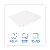 Boardwalk® DRC Wipers, 12 x 13, White, 56 Bag, 18 Bags-Carton BWK-V040QPW USS-BWKV040QPW