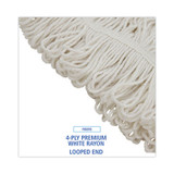 Boardwalk® Pro Loop Web-tailband Wet Mop Head, Rayon, 24oz, White BWK424REA USS-BWK424REA