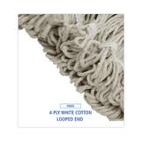 Boardwalk® Pro Loop Web-tailband Wet Mop Head, Cotton, 24oz, White BWK424CEA USS-BWK424CEA