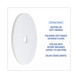 Boardwalk® Polishing Floor Pads, 19" Diameter, White, 5-carton BWK4019WHI USS-BWK4019WHI