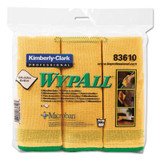 WypAll® Microfiber Cloths, Reusable, 15.75 x 15.75, Yellow, 6/Pack 83610