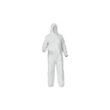 KleenGuard™ A35 Economy Liquid & Particle Protection Coveralls, Zipper Front/Elastic Wrists/Ankles/Hood, White, 2XL