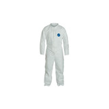 Tyvek 400 Coverall, Serged Seams, Collar, Elastic Waist, Open Wrists/Ankles, Front Zipper, Storm Flap, White, 2X-Large