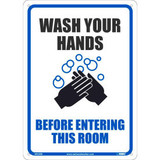 Wash your Hands Before Entering this Room Sign 10 X 14 Plastic