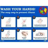 Wash Your Hands Sticker 10X14 Vinyl Adhesive