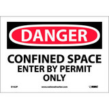 Safety Signs - Danger Confined Space - Vinyl 7""H X 10""W