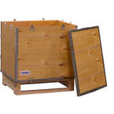 Global Industrial 4 Panel Hinged Shipping Crate w/Lid & Pallet 23-1/4""L x 19-1/
