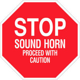 Brady 124508 Stop Sound Horn Proceed With Caution Sign Aluminum 24""W X 24""H