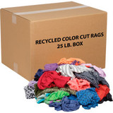 Global Industrial Recycled Mixed Color Cut Rags 25 Lb. Box