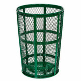Global Industrial Outdoor Steel Mesh Corrosion Resistant Trash Can 48 Gallon Gre
