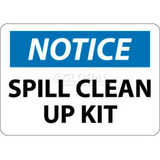 NMC N345PB OSHA Sign Notice Spill Clean Up Kit 10"" X 14"" White/Blue/Black