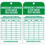 NMC RPT37 Tags Emergency Shower And Eye Wash Test Record 6"" X 3"" White/Green 2