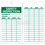 NMC RPT170 Tags Safety Inspection 6"" X 3"" White/Green 25/Pk