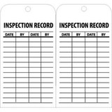 NMC RPT112 Tags Inspection Record 6"" X 3"" White/Black 25/Pk
