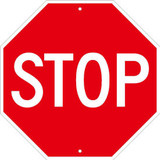 NMC TM34J Traffic Sign Stop Sign 18"" 18"" X 18"" White